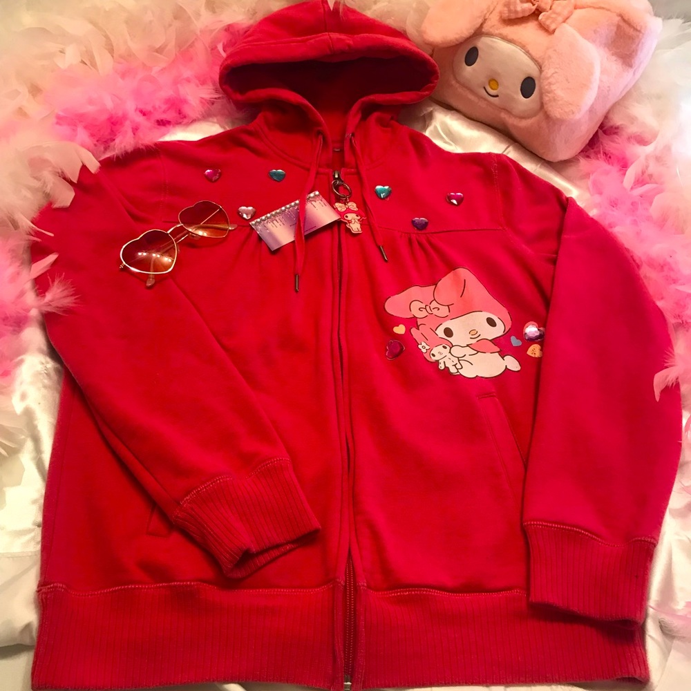 Adorable vintage y2k pink custom my melody hoodie🍭💕